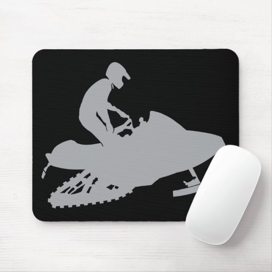 Silver Gray Snowmobiler Mousepad (Mit Mouse)