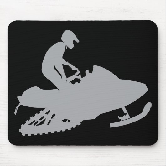 Silver Gray Snowmobiler Mousepad (Vorne)