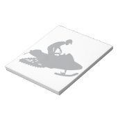 Silver Gray Snowmobiler Notizblock (Rotiert)
