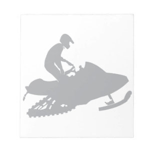 Silver Gray Snowmobiler Notizblock