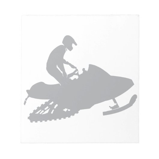 Silver Gray Snowmobiler Notizblock (Vorderseite)