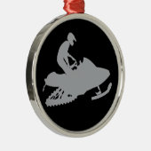 Silver Gray Snowmobiler Ornament Aus Metall (Rechts)