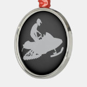 Silver Gray Snowmobiler Ornament Aus Metall (Links)