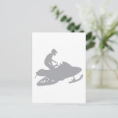 Silver Gray Snowmobiler Postkarte (Stehend Vorderseite)