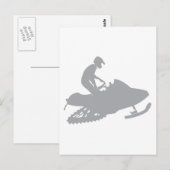 Silver Gray Snowmobiler Postkarte (Vorne/Hinten)