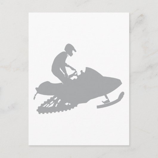 Silver Gray Snowmobiler Postkarte (Vorderseite)