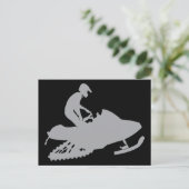 Silver Gray Snowmobiler Postkarte (Stehend Vorderseite)