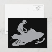 Silver Gray Snowmobiler Postkarte (Vorne/Hinten)
