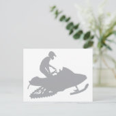 Silver Gray Snowmobiler Postkarte (Stehend Vorderseite)