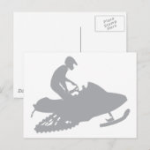 Silver Gray Snowmobiler Postkarte (Vorne/Hinten)