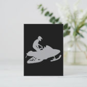 Silver Gray Snowmobiler Postkarte (Stehend Vorderseite)