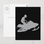 Silver Gray Snowmobiler Postkarte (Vorne/Hinten)