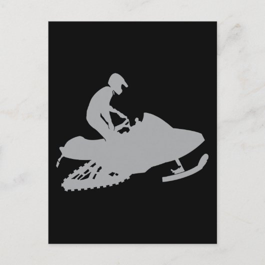 Silver Gray Snowmobiler Postkarte (Vorderseite)
