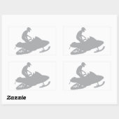 Silver Gray Snowmobiler Rechteckiger Aufkleber (Blatt)