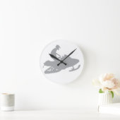 Silver Gray Snowmobiler Runde Wanduhr (Zuhause)