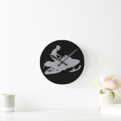 Silver Gray Snowmobiler Runde Wanduhr (Zuhause)