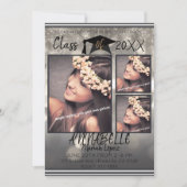Silver Gray Sparkle Abschluss Graduate Foto Einladung (Vorderseite)