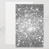 Silver Gray Sparkle Briefpapier (Vorne/Hinten)
