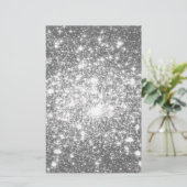 Silver Gray Sparkle Briefpapier (Stehend Vorderseite)