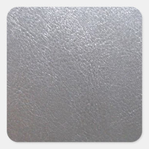 SILVER Gray Sparkle : Lederlook finish Quadratischer Aufkleber