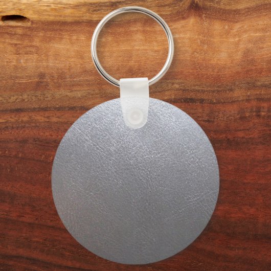 SILVER Gray Sparkle : Lederlook finish Schlüsselanhänger (Vorderseite)
