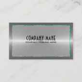 Silver Gray Stainless Steel GREEN Blue Accents Visitenkarte (Vorderseite)