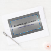 Silver Gray Stainless Steel Look Blue Accents Rechteckiger Aufkleber (Umschlag)
