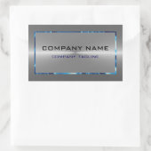 Silver Gray Stainless Steel Look Blue Accents Rechteckiger Aufkleber (Tasche)