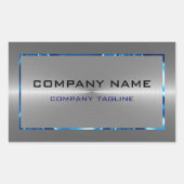 Silver Gray Stainless Steel Look Blue Accents Rechteckiger Aufkleber (Vorderseite)