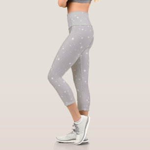 Silver Gray Starlight Capri Leggings