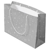 Silver Gray Starlight Große Geschenktüte (Rückseite Schrägansicht)