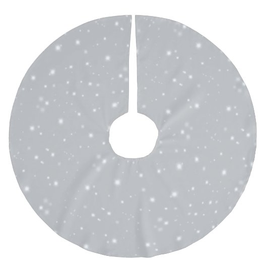 Silver Gray Starlight Polyester Weihnachtsbaumdecke (Vorderseite)