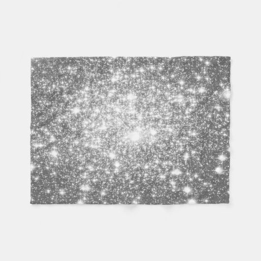 Silver Gray Stars Fleece Blanket (Vorderseite (Horizontal))