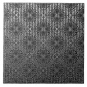 Silver Gray Striped Hollywood Regency Pattern Fliese (Vorderseite)