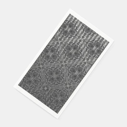 Silver Gray Striped Hollywood Regency Pattern Serviette (Ecke)