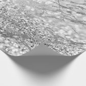 Silver Gray Strokes Glitte Marble Shiny Metal Geschenkpapier (Ecke)