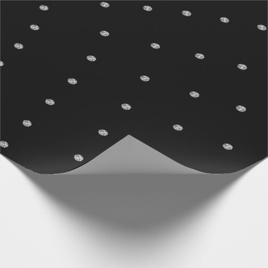 Silver Gray Swarovski Kristalle Black Dots Gemmes Geschenkpapier (Ecke)