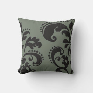 Silver Gray Swirl Dekorative Kissen