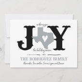 Silver Gray Texas JOY Foto Feiertagskarte (Vorderseite)