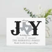 Silver Gray Texas JOY Foto Feiertagskarte (Stehend Vorderseite)