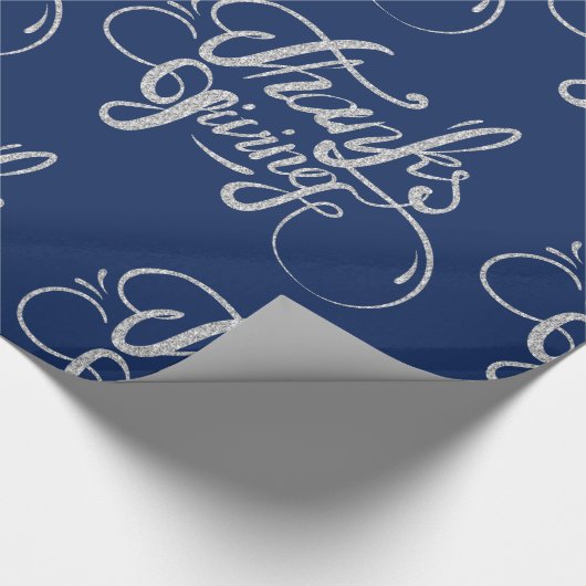 Silver Gray Text Design - Erntedank Geschenkpapier (Ecke)