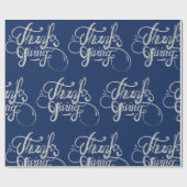 Silver Gray Text Design - Erntedank Geschenkpapier (Flach)