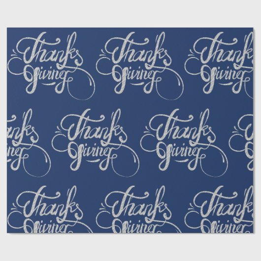 Silver Gray Text Design - Erntedank Geschenkpapier (Flach)