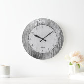 Silver Gray Tones Melting Stained Glass Große Wanduhr (Zuhause)