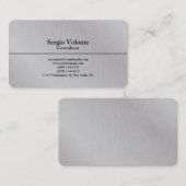 Silver Gray Trendy Schlicht Stylish Simple Visitenkarte (Vorne/Hinten)