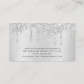 Silver Gray Tropfens Sparkle Lash Salon Makeup Art Visitenkarte (Rückseite)