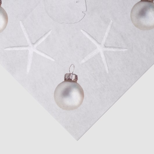 Silver Gray Tropical Christmas Pattern Gewebe Seidenpapier (Detail)