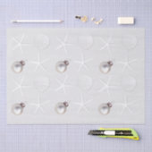 Silver Gray Tropical Christmas Pattern Gewebe Seidenpapier (Handwerk)