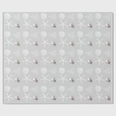 Silver Gray Tropical Christmas Wrapping Paper Geschenkpapier (Flach)