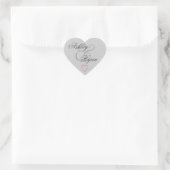 Silver Gray Umschlag Aufkleber Wedding (Tasche)